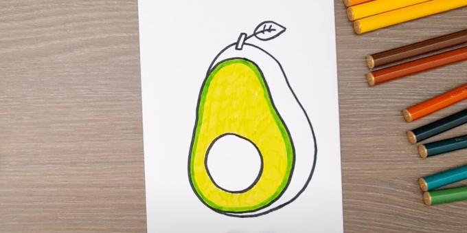Mal over indersiden af ​​avocadoen