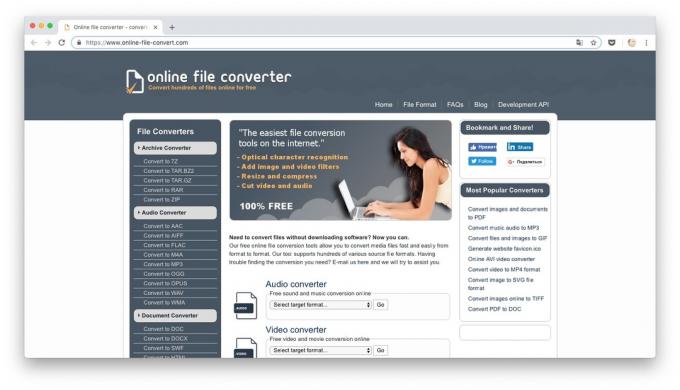 Online omformere: Online File Konverter