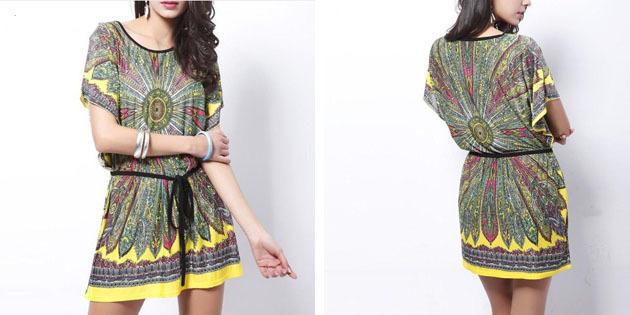 Strand kjole: kjole med etnisk print
