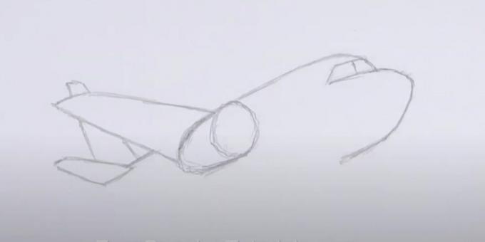 Hvordan man tegner et fly: skildrer næse, hale og vinge