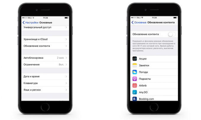 Hvordan at spare på mobil datatrafik iPhone med iOS 9. Afbryd opdatering data applikationer