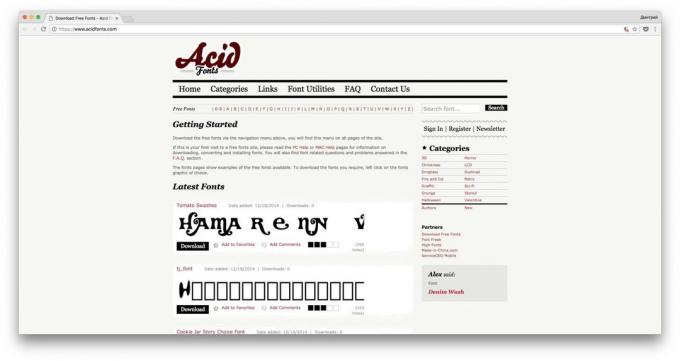 Hvor man kan hente skrifttyper gratis: Syre skrifttyper