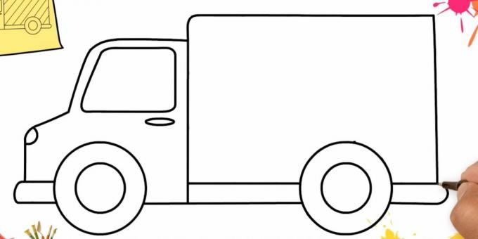 Sådan tegner du en lastbil: afslut karosseriet