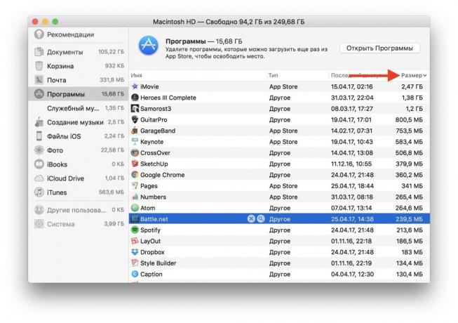 hvordan man ledig plads på Mac: programmet