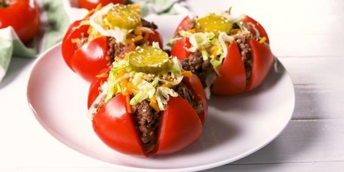 Hvordan at tilberede en middag i hast: Tomat cheeseburger