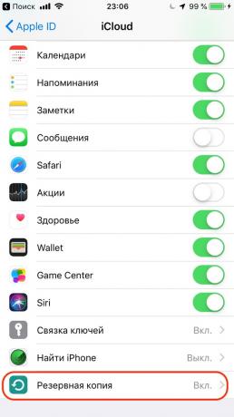 Konfiguration af Apple iPhone: configure sikkerhedskopier