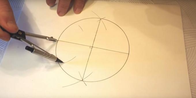 Hvordan man tegner en femspidset stjerne: skitse på venstre side