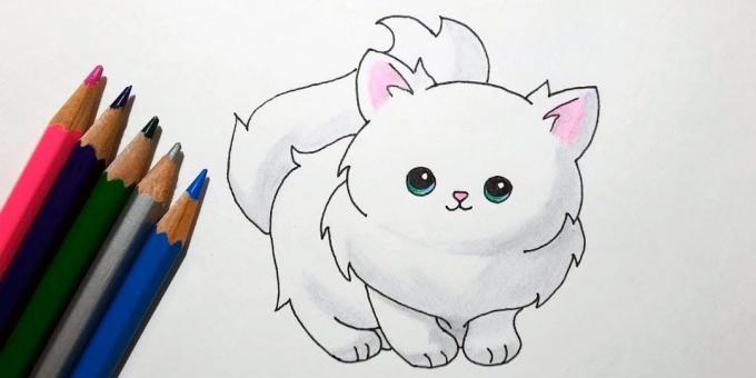 Sådan at tegne en kat stående i tegneserie stil