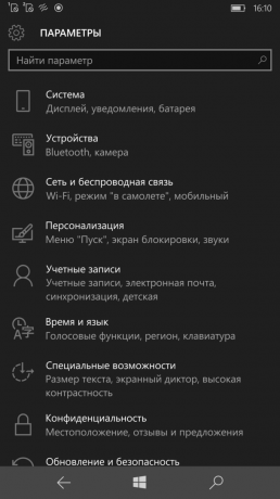 Lumia 950 XL: Indstillinger