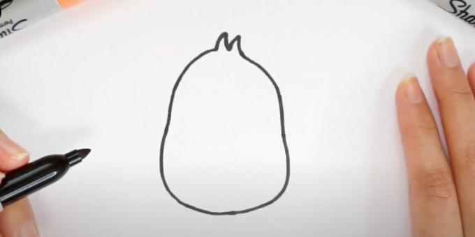 Påsketegninger: Tegn kroppen af ​​en kylling