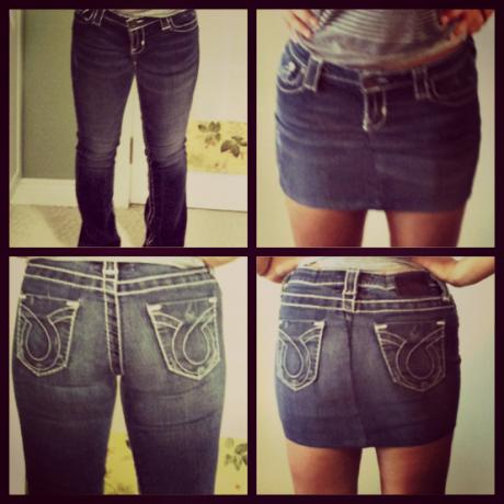 Nederdel af gamle jeans