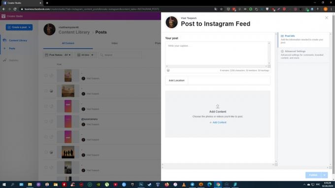 Sådan sender du en video til Instagram fra din computer: Vælg Instagram-feedet