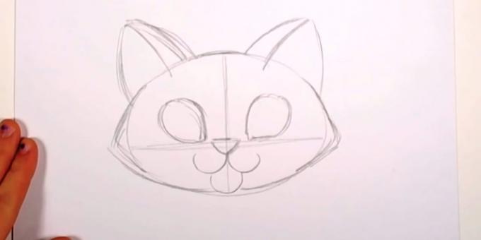  Tegn over næsedråber - Eye konturer - og planlægge en kat ører