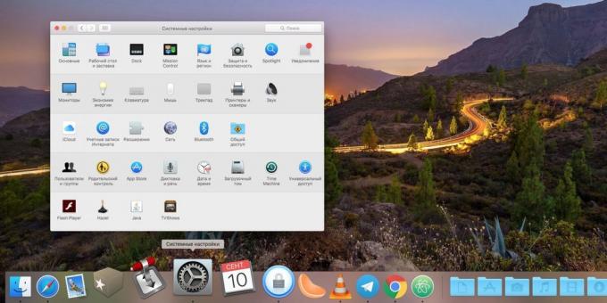 MacOS System Settings: For at åbne systemindstillingerne