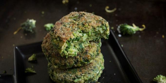 Broccoli og spinat koteletter med citronmyntesauce