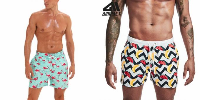 Strandtøj: shorts med lyse mønstre