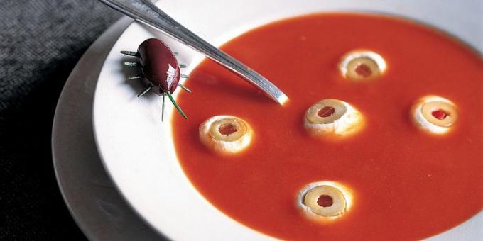 Retter til Halloween: Tomat suppe med øjne