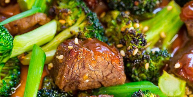 Hvordan at lave mad oksekød i ovnen: oksekød med broccoli i sojasovs med honning og ingefær