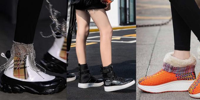 Fashion sko efteråret og vinteren 2019-2010 med en udpræget sportslig gummisål