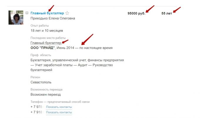 Reaktion i forkortet form på HH.ru