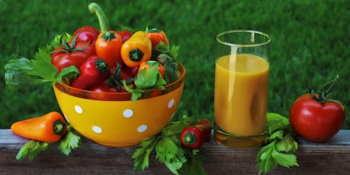 frisk juice opskrifter: Grøntsager frisk peber og agurk