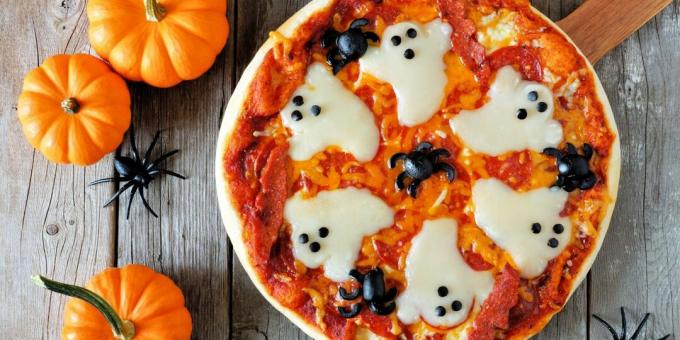 Halloween ost spøgelsespizza
