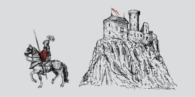 Visualisering: Yderligere uddybning skjold metafor - en middelalderlig ridder