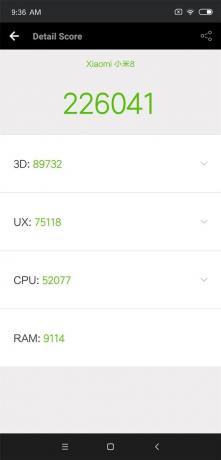 gennemgang Xiaomi Mi 8: AnTuTu