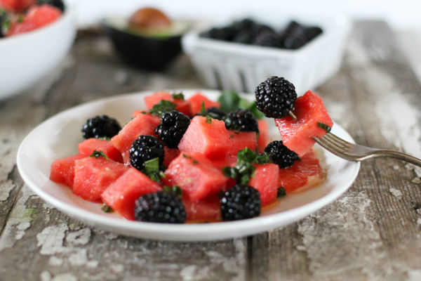  Salat af grapefrugt, vandmelon og blåbær