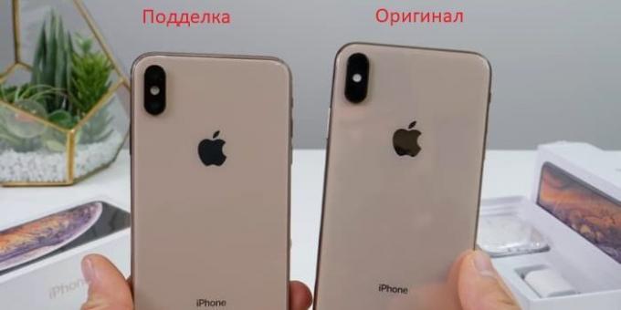 Originalen og de falske Apple-smartphones