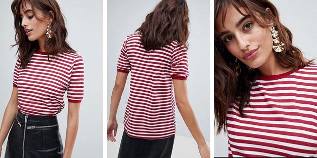 Kvinders mode t-shirts fra europæiske butikker: Shirt Boohoo rød