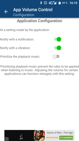 App Lydstyrkeregulering: custom setup lydunderretninger på Android