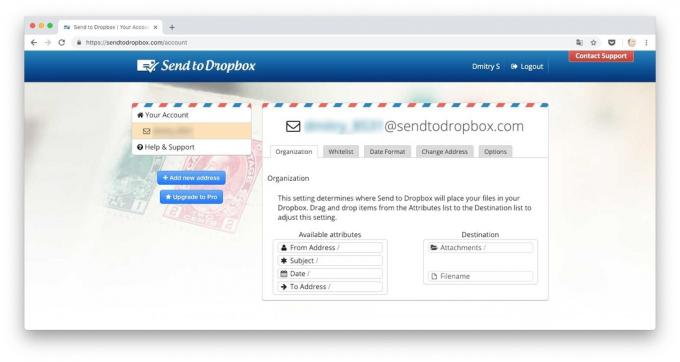 Måder at downloade filer til Dropbox: sende filer til Dropbox via e-mail
