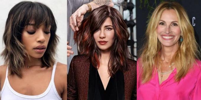Trendy kvinders haircuts 2019: en tekstur kaskade