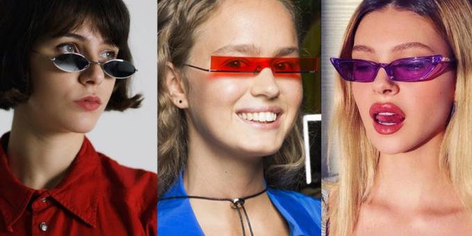 Kvinders solbriller med smal horisontal linse ( "Trinity")
