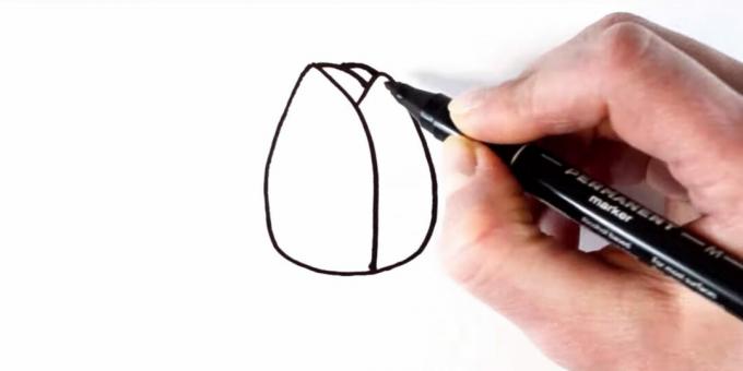 Sådan tegner du en tulipan: tilføj kronblade tilbage