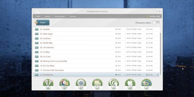 Audio Converter til Windows, MacOS og Linux: Freemake Audio Converter