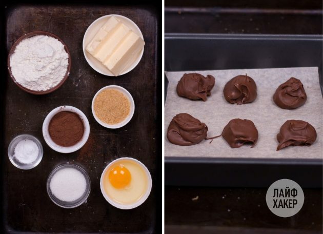 Forbered ingredienserne til chokoladefondantkagerne: 