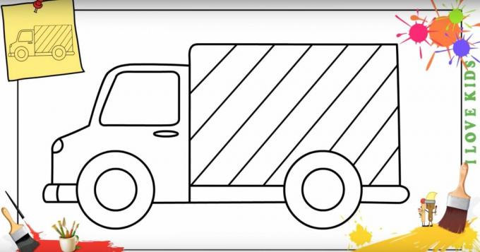 Hvordan man tegner en lastbil