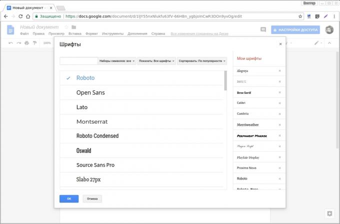 Google Docs tilføjelser: Google Fonts