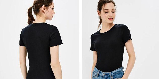 Grundlæggende T-shirts fra europæiske butikker: Basis t-shirt med rund hals