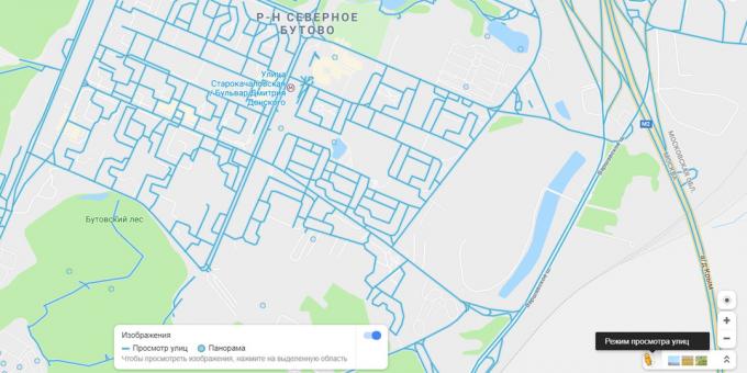 Gadevisning på internettet version af «Google Maps» 