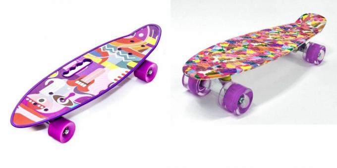 Fødselsdagsgaver til en pige i 7 år: skateboard