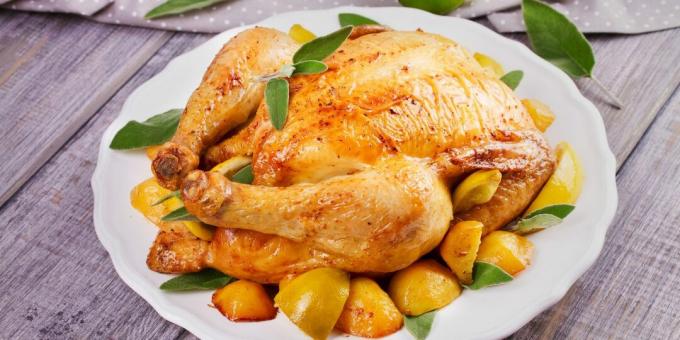 Sådan fyldes kylling: fyldt kylling med citron og appelsin