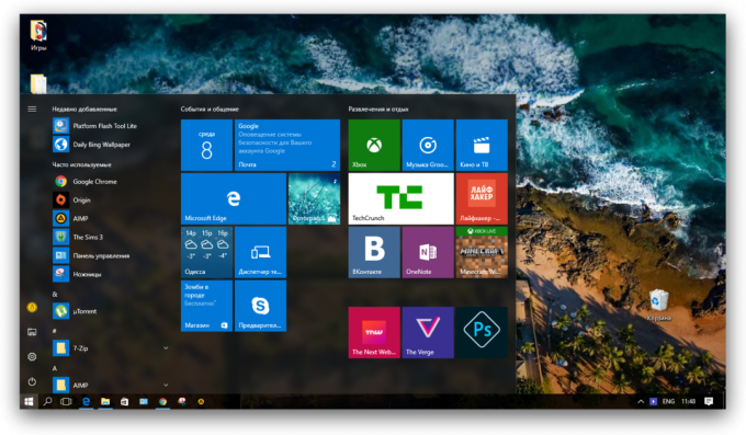 Microsoft Edge: start-menuen
