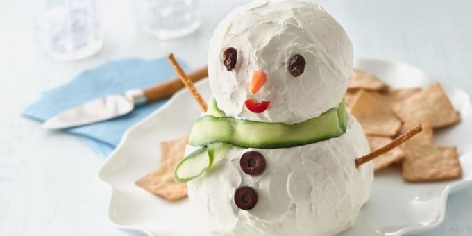 Jul retter: Appetizer "Ost Snowman"