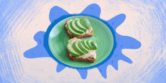 Sund mad: en sandwich med ost og avocado