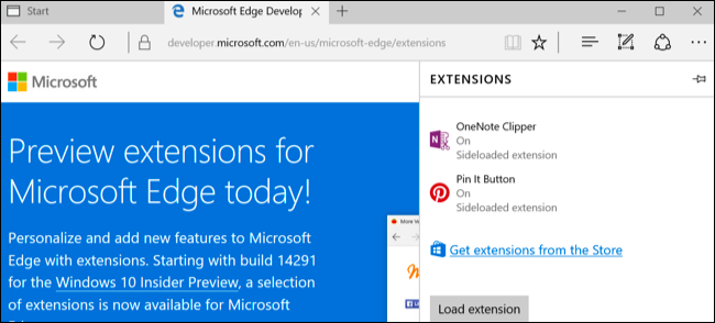 Microsoft Edge extensions Windows 10 Anniversary opdatering