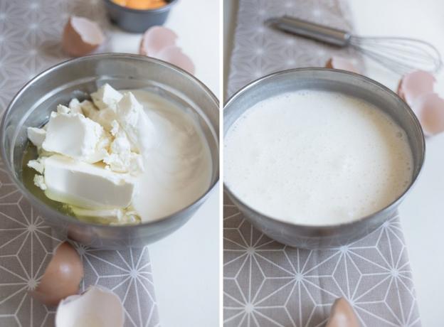 Protein dessert: mix ost og yoghurt