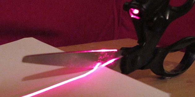 Saks med laser pointer